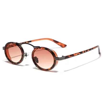 Retro Small Oval Sunglasses Women Men Rivets Shades Fashion Eyewear Luxury Sun